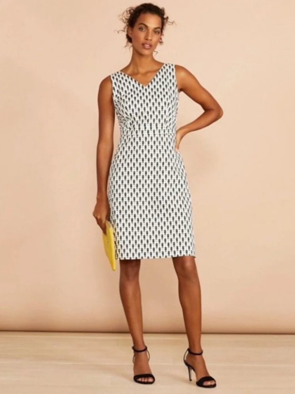 Brooks Brothers Red Fleece Seahorse‑Print Sheath Dress White Black